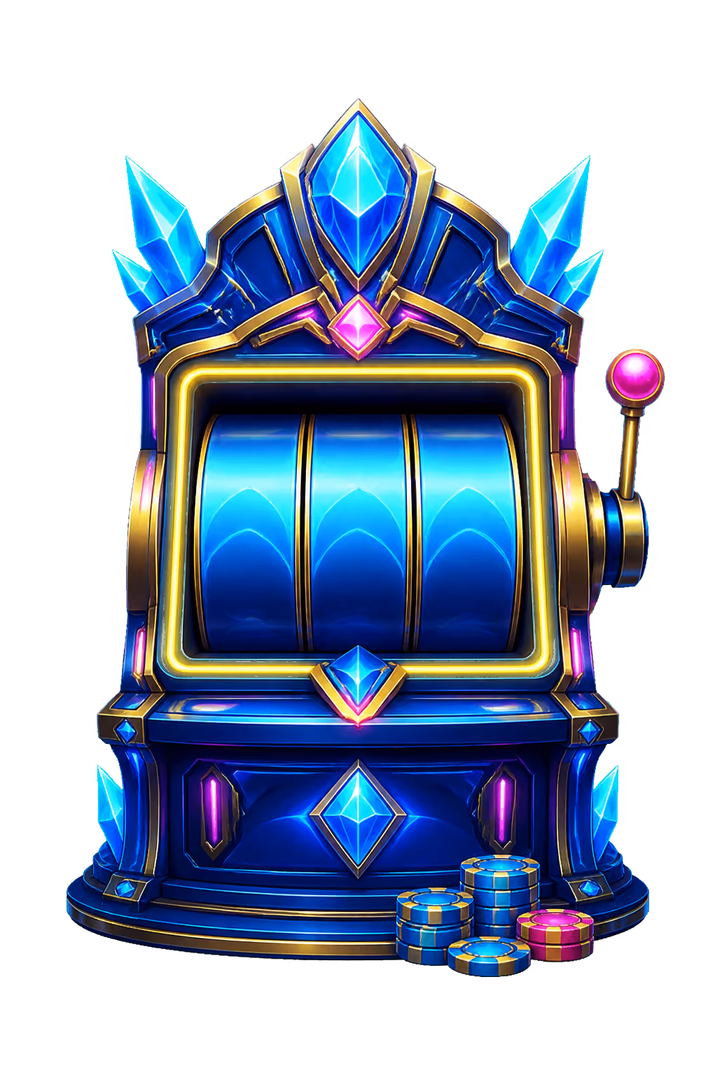 Black and gold three-reel slot machine